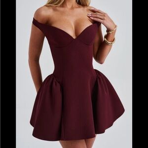 NWT MICAS Burgundy Party Dress